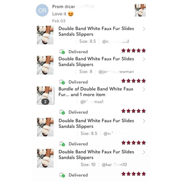 Double Band White Faux Fur Slides Sandals Slippers - Picture 6 of 7